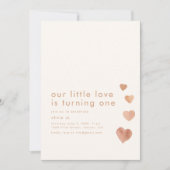 私たちの小さな愛が1歳になるお誕生日招待状 招待状 (正面)