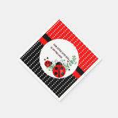 私たちの小さな愛のバグ赤い黒の赤ちゃんシャワー スタンダードカクテルナプキン (角)