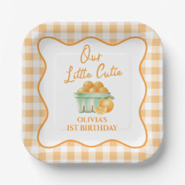 私たちの小さな愛らしいオレンジの誕生日 ペーパープレート