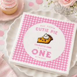 私たちの小さな愛らしいパイの日1歳の誕生日 スタンダードカクテルナプキン