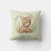 私たちの小さな愛らしい鹿の赤ちゃんの保育園 クッション (正面)