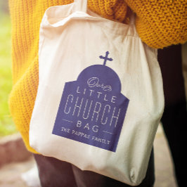 私たちの小さな教会のバッグかわいい紫色の正統派ドーム トートバッグ