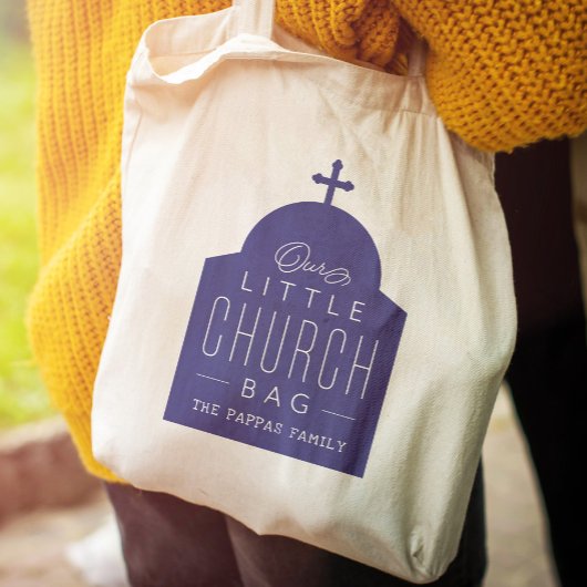 私たちの小さな教会のバッグかわいい紫色の正統派ドーム トートバッグ