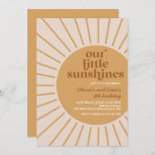 私たちの小さな日差しの誕生日を祝う 招待状 (正面/裏面)