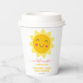 私たちの小さな日照黄色の赤ちゃんシャワー紙カップ。 紙コップ (裏面)