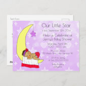 私たちの小さな星の女の子の赤ちゃんシャワー招待状 ポストカード (正面/裏面)