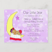 私たちの小さな星の女の子の赤ちゃんシャワー招待状 ポストカード (正面)