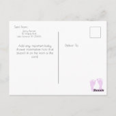 私たちの小さな星の女の子の赤ちゃんシャワー招待状 ポストカード (裏面)