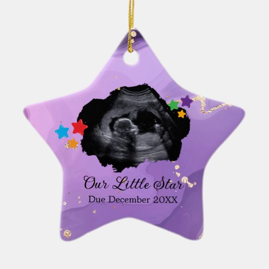 私たちの小さな星ベビー超音波ソノグラム セラミックオーナメント (正面)