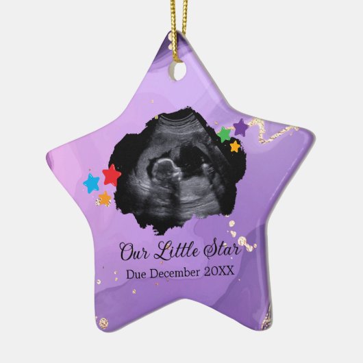 私たちの小さな星ベビー超音波ソノグラム セラミックオーナメント (左)