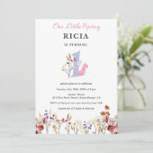 私たちの小さな春ワイルドフラワー1st誕生日 招待状 (スタンド正面)