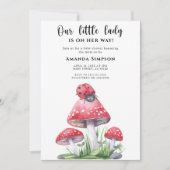 私たちの小さな淑女がやってくる！ベイビーシャワー 招待状 (正面)
