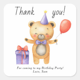 私たちの小さな熊が1歳の誕生日を迎えます 子供の誕生日 スクエアシール