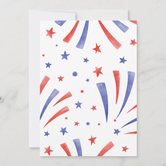 私たちの小さな爆竹の子ども7月2日の誕生日 招待状 (裏面)