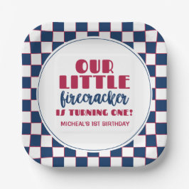 私たちの小さな爆竹の最初の誕生日 ペーパープレート