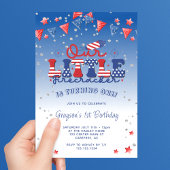 私たちの小さな爆竹の男の子1日の誕生日 招待状