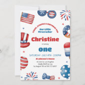 私たちの小さな爆竹の誕生日パーティー 招待状 (正面)