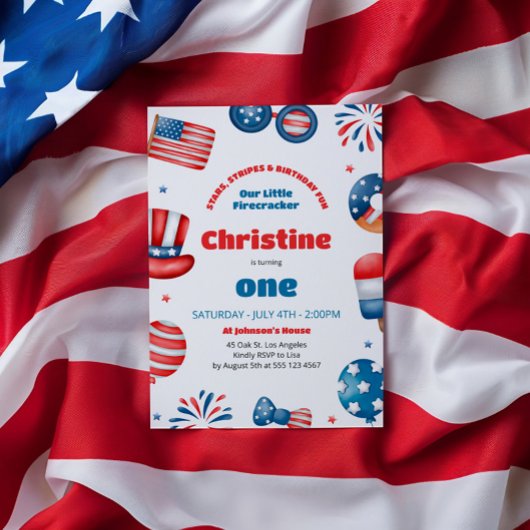 私たちの小さな爆竹の誕生日パーティー 招待状