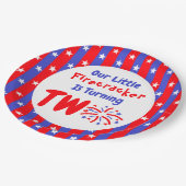 私たちの小さな爆竹の2番目の誕生日 ペーパープレート (アングル)