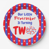 私たちの小さな爆竹の2番目の誕生日 ペーパープレート (正面)