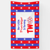 私たちの小さな爆竹の2番目の誕生日 横断幕 (縦)