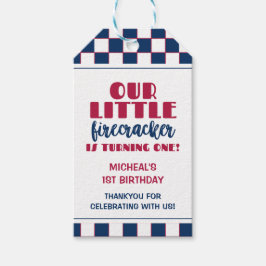 私たちの小さな爆竹は一つの誕生日を回している ギフトタグ