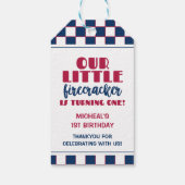 私たちの小さな爆竹は一つの誕生日を回している ギフトタグ (裏面)