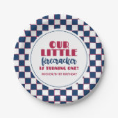私たちの小さな爆竹は一つの誕生日を回している ペーパープレート (正面)