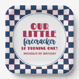 私たちの小さな爆竹は一つの誕生日を回している ペーパープレート