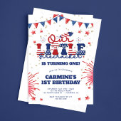 私たちの小さな爆竹ボーイズ1st誕生日 招待状