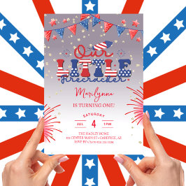 私たちの小さな爆竹薄紫1st誕生日パーティー 招待状