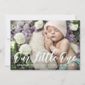 私たちの小さな片手に出生発表を書いた 案内状 (正面)