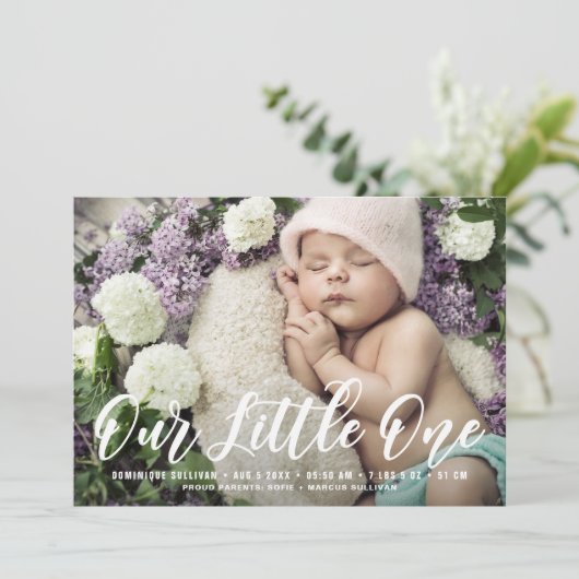 私たちの小さな片手に出生発表を書いた 案内状 (スタンド正面)