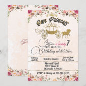 私たちの小さな王女の誕生日招待 招待状 (正面/裏面)