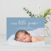 私たちの小さな王子の白い台本の誕生の発表 案内状 (スタンド正面)