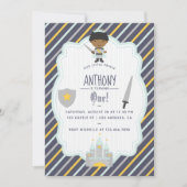 私たちの小さな王子の誕生日パーティーの招待 招待状 (正面)