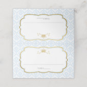 私たちの小さな王子ダマスク1st誕生日ベビーシャワー プレイスカード (外部開封)