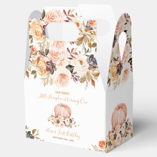 私たちの小さな甘いカボチャ誕生日素朴フローラ フェイバーボックス (オープン)