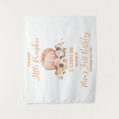 私たちの小さな甘いカボチャ1st誕生日へようこそ タペストリー (正面)