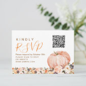 私たちの小さな甘いカボチャ1st誕生日Rsvpカード サンキューカード (スタンド正面)