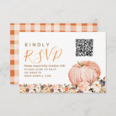 私たちの小さな甘いカボチャ1st誕生日Rsvpカード サンキューカード (正面/裏面)