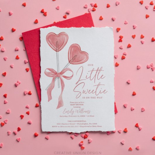 私たちの小さな甘いバレンタインベビーシャワー招待状 招待状