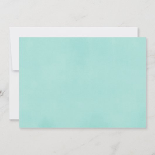 私たちの小さな男のターコイズアクア1st誕生日の写真 招待状 (裏面)