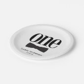 私たちの小さな男の最初の1歳の誕生日のボウタイパーティー ペーパープレート (アングル)