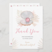 私たちの小さな真珠のベビーシャワーフラットサンキューカード サンキューカード (正面/裏面)
