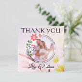 私たちの小さな結婚式からの感謝 - 花の優雅さ サンキューカード (スタンド正面)