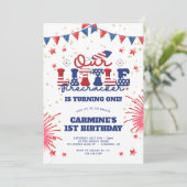 私たちの小さな花火少年 1歳の誕生日 招待状 (スタンド正面)