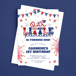 私たちの小さな花火少年 1歳の誕生日 招待状