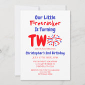 私たちの小さな花火 2歳の誕生日 招待状 (正面)