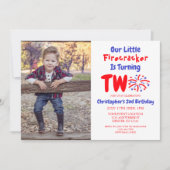 私たちの小さな花火 2歳の誕生日 招待状 (正面)